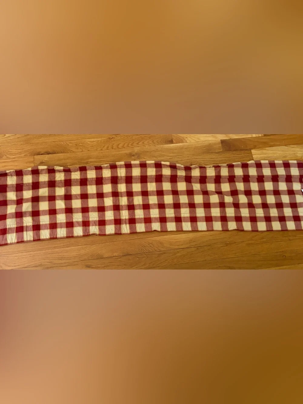 Park Designs Rooster Valance Red Cream Buffalo Check 66” x 12” Country Farmhouse